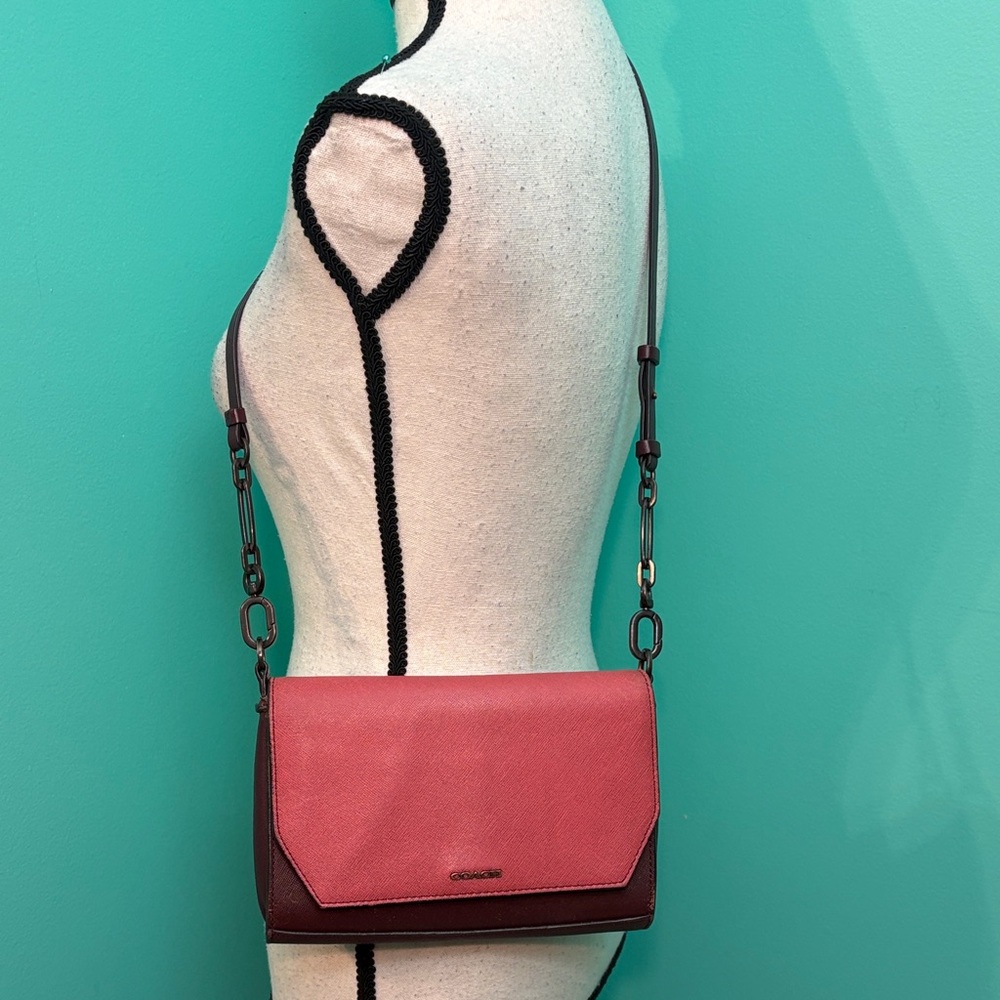 Coach Crosstown Crossbody Saffiano Color block Bag